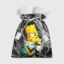 Мешок для подарков Барт Симпсон разбил из рогатки стекло, цвет: 3D-принт