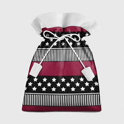 Мешок для подарков Burgundy black striped pattern, цвет: 3D-принт
