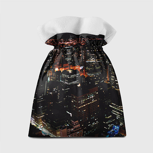 Подарочный мешок Ночной город - вид с высоты / 3D-принт – фото 2