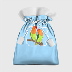 Мешок для подарков Парочка попугаев Неразлучников, цвет: 3D-принт