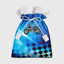 Мешок для подарков Синий классический мотоицкл, цвет: 3D-принт