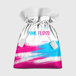 Мешок для подарков Pink Floyd neon gradient style: символ сверху, цвет: 3D-принт