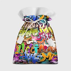Мешок для подарков Надпись и краска граффити, цвет: 3D-принт