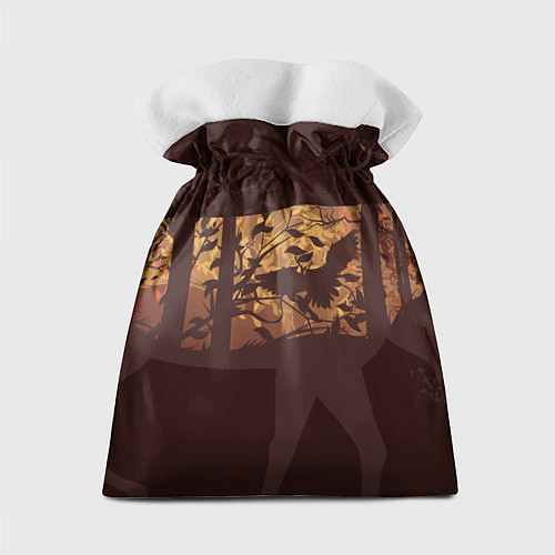 Подарочный мешок Осенний лес в силуэте оленя / 3D-принт – фото 2