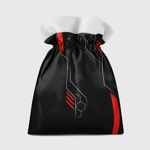 Подарочный мешок Samurai - Красный техно - Киберпанк / 3D-принт – фото 2