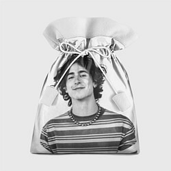 Мешок для подарков Timothee Chalamet black white photo, цвет: 3D-принт