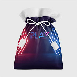 Мешок для подарков Play неоновые буквы и красно синие полосы, цвет: 3D-принт