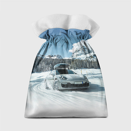 Подарочный мешок Porsche on a mountain winter road / 3D-принт – фото 2