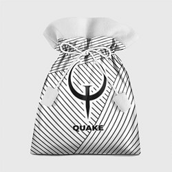 Мешок для подарков Символ Quake на светлом фоне с полосами, цвет: 3D-принт