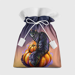 Мешок для подарков Кот на тыкве, цвет: 3D-принт