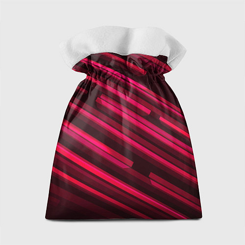 Подарочный мешок Красное на черном объемная диагональ / 3D-принт – фото 2