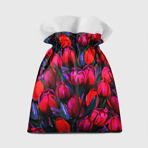 Подарочный мешок Тюльпаны - поле красных цветов / 3D-принт – фото 2