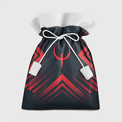 Мешок для подарков Красный символ Quake на темном фоне со стрелками, цвет: 3D-принт