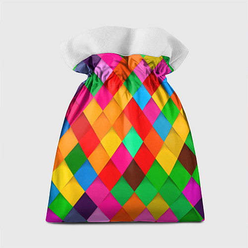 Подарочный мешок Цветные лоскуты - пэчворк / 3D-принт – фото 2