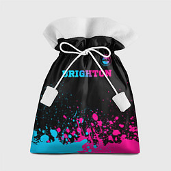Мешок для подарков Brighton - neon gradient: символ сверху, цвет: 3D-принт
