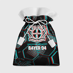 Мешок для подарков Bayer 04 FC в стиле glitch на темном фоне, цвет: 3D-принт