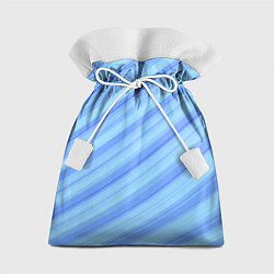 Мешок для подарков Сине-голубые полосы абстракция, цвет: 3D-принт