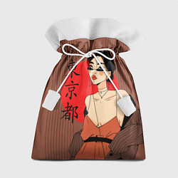 Мешок для подарков Японская модница, цвет: 3D-принт