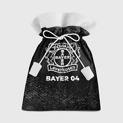 Мешок для подарков Bayer 04 с потертостями на темном фоне, цвет: 3D-принт