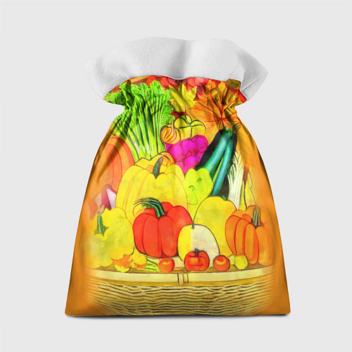 Подарочный мешок Плетеная корзина, полная фруктов и овощей / 3D-принт – фото 2