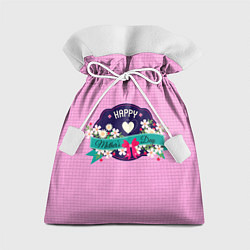 Мешок для подарков Happy Mothers Day - эмблема, цвет: 3D-принт