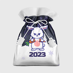 Мешок для подарков Зайчик ломает морковку 2023, цвет: 3D-принт