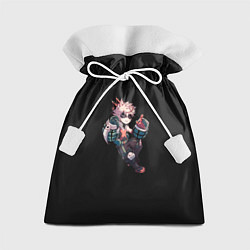 Мешок для подарков Бакуго Кацуки - черный фон, цвет: 3D-принт