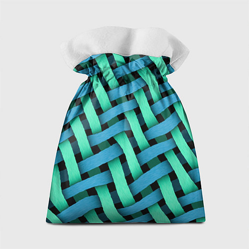Подарочный мешок Сине-зелёная плетёнка - оптическая иллюзия / 3D-принт – фото 2