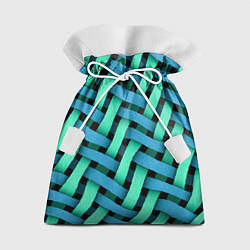 Мешок для подарков Сине-зелёная плетёнка - оптическая иллюзия, цвет: 3D-принт