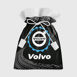 Мешок для подарков Volvo в стиле Top Gear со следами шин на фоне, цвет: 3D-принт