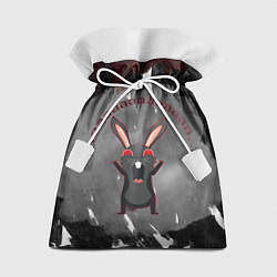 Мешок для подарков Черный кролик орет как сумасшедший, цвет: 3D-принт