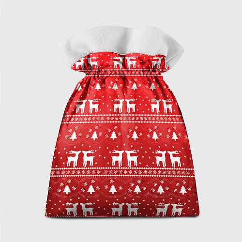 Подарочный мешок Новогодний орнамент с оленями / 3D-принт – фото 2