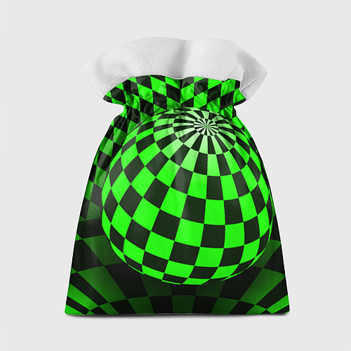 Подарочный мешок Зелёный шар - оптическая иллюзия / 3D-принт – фото 2