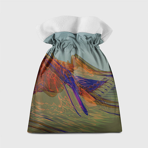 Подарочный мешок Волнообразные разноцветные музыкальные линии / 3D-принт – фото 2