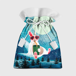 Мешок для подарков Кролик в очках и с лимонадом, цвет: 3D-принт