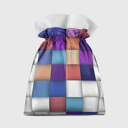 Подарочный мешок Геометрическое множество разноцветных квадратов / 3D-принт – фото 2