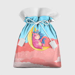 Мешок для подарков Единорог на месяце, цвет: 3D-принт