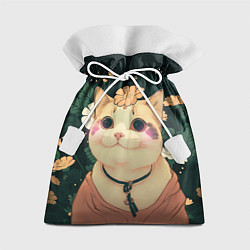 Мешок для подарков Смущённый мемный котик, цвет: 3D-принт