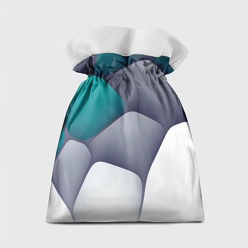 Подарочный мешок Серо-бело-синий каменный паттерн / 3D-принт – фото 2