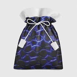 Мешок для подарков Синий неон и плиты, цвет: 3D-принт