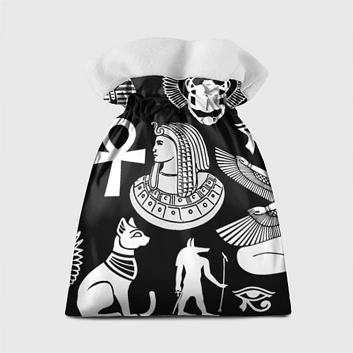 Подарочный мешок Египетские знаки на черном фоне / 3D-принт – фото 2