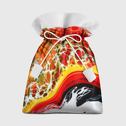 Мешок для подарков Брызги краски - красные, оранжевые разводы, цвет: 3D-принт