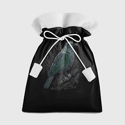 Мешок для подарков Чёрный Ворон птица тёмная, цвет: 3D-принт