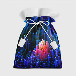 Мешок для подарков Шейпы синие, цвет: 3D-принт
