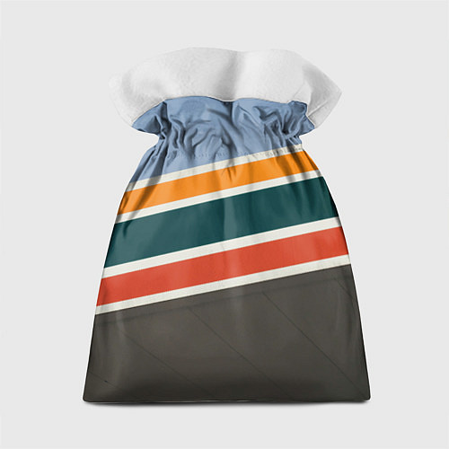 Подарочный мешок Оранжевые и белые абстрактные полосы / 3D-принт – фото 2