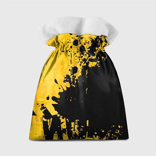 Подарочный мешок Пятна черной краски на желтом фоне / 3D-принт – фото 2