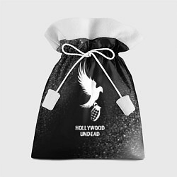 Мешок для подарков Hollywood Undead glitch на темном фоне, цвет: 3D-принт