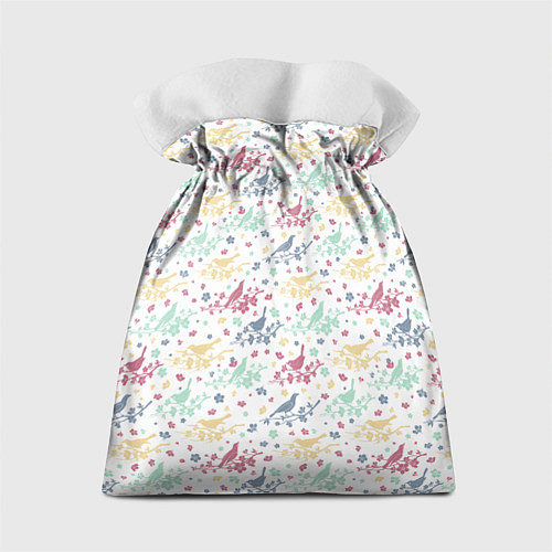 Подарочный мешок Весенний паттерн с птицами / 3D-принт – фото 2