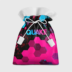 Мешок для подарков Quake - neon gradient: символ сверху, цвет: 3D-принт