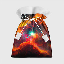 Мешок для подарков Небула в космосе в оранжевых тонах - нейронная сет, цвет: 3D-принт